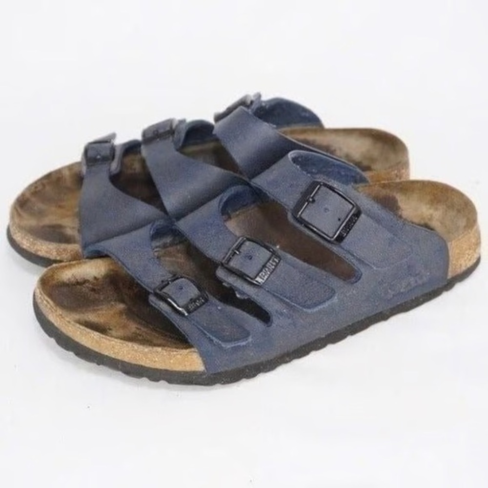 Papillio Birkenstock Navy Triple Strap Sandals